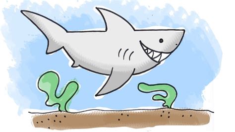 How To Draw A Cartoon Shark Drawing Lessons For Kids Animal Drawings