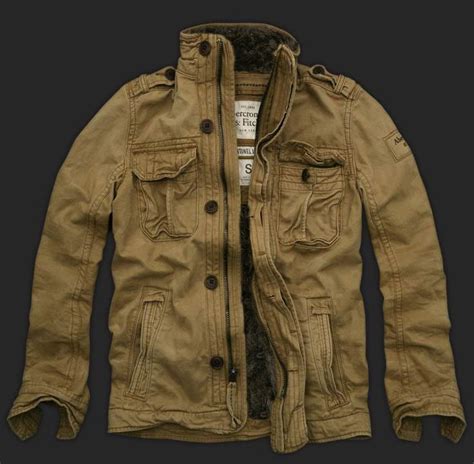 cheap abercrombie and fitch mens cascade lakes fur jacket khaki af205 110 00 aandf polos men