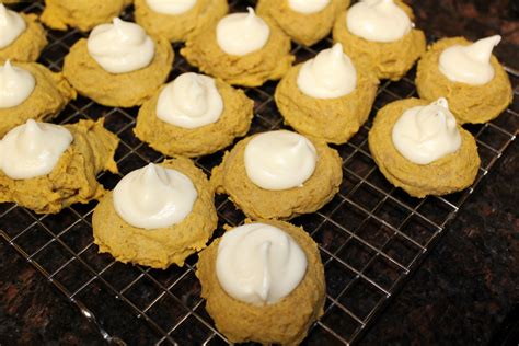 Michelles Tasty Creations Pumpkin Thumbprint Cookies With Cream