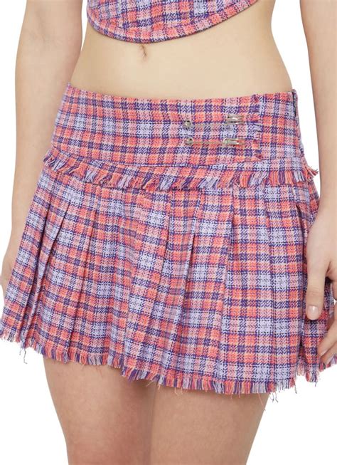 Pleated Safety Pin Mini Skirt In 2022 Mini Skirts Pleated Fashion