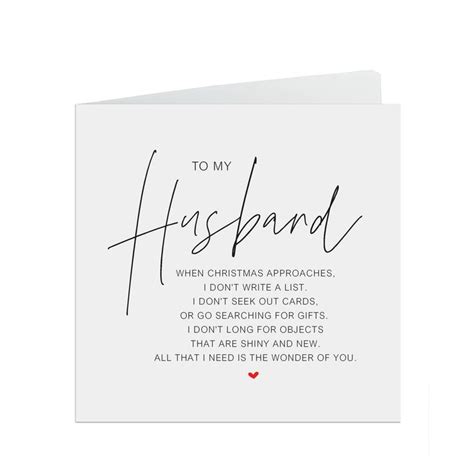 Husband Christmas Card Romantic Poem Christmas Card In 2023 Husband