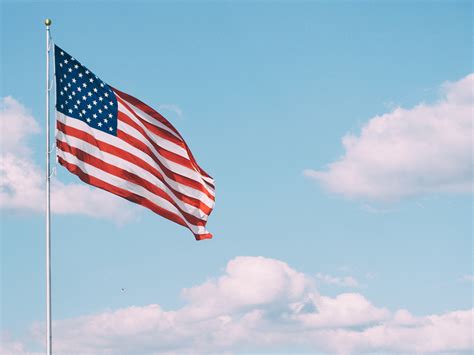 American Flag Sky Flag Pole And Cloud 4k Hd Wallpaper