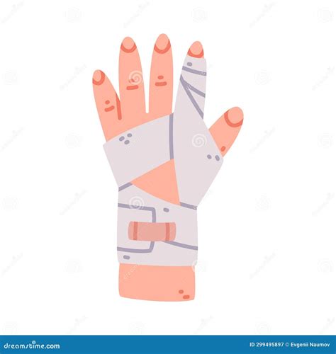 Bandaged Arm First Aid For Injured Body Part Vector Illustration