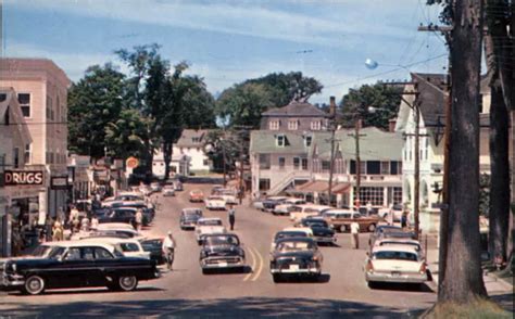 Wolfeboro New Hampshire Nh Street Scene Classic 1950s Cars Vintage