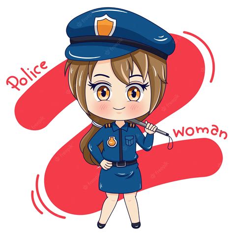 premium vector policewoman character
