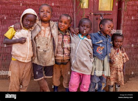 Dorze Children In The Dorze Village Of Hayto Near Arba Minch Ethiopia