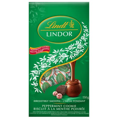 Lindt Lindor Peppermint Cookie Milk Chocolate Truffles 150 Gram Bag
