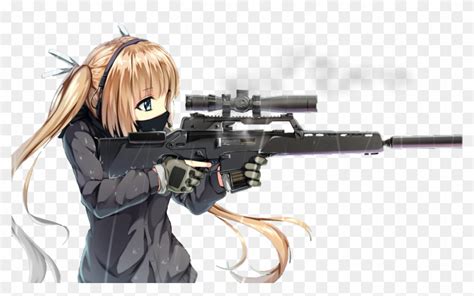 Anime Girl Render Anime Girl With A Gun Free Transparent Png