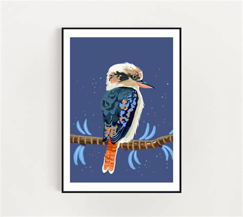 Australian Kookaburra Art Print Kookaburra Bird A4 A3 Digital