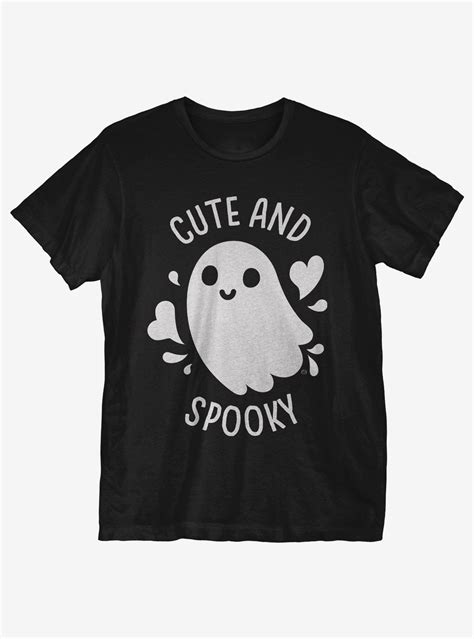 Cute And Spooky Ghost T Shirt Black Halloween Fashion T Shirt