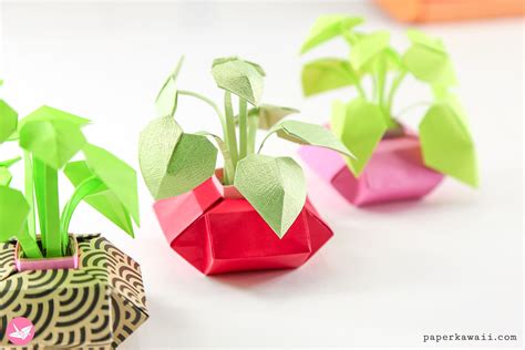 Mini Origami Pot Plants Tutorial Make Paper Houseplants Paper