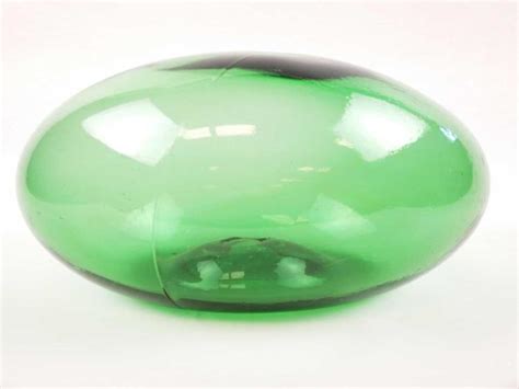 Three Hand Blown Artisan Green Glass Globes