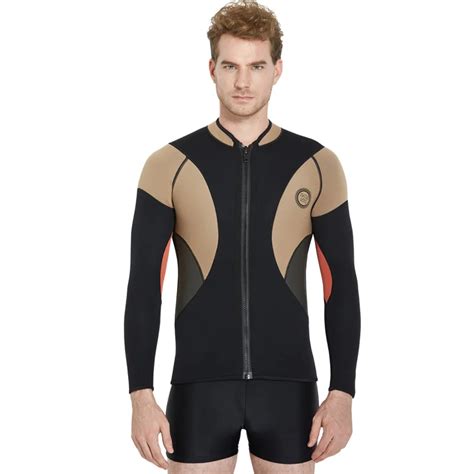 Dive And Sail Mens 3mm Wetsuits Jacket Long Sleeve Neoprene Wetsuits Top