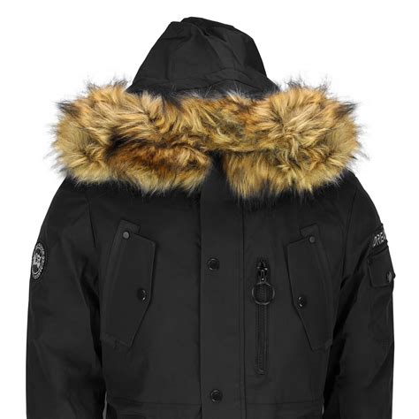 Mens Boys Heavy Weight Long Parka Jacket Fur Hood Padded Puffer Warm Winter Coat | eBay