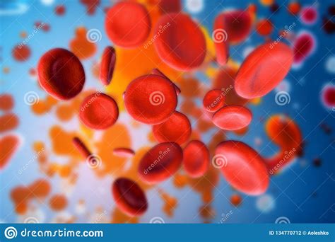 3d Illustration Of Red Blood Cells Erythrocytes Close Up