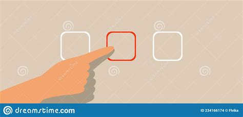 Touch Button Selection Hand Isolated Flat Vector Illustration And