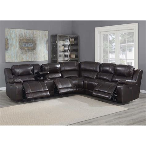 Dunhill 3 Piece Leather Power Reclining Sectional With Power Headrest