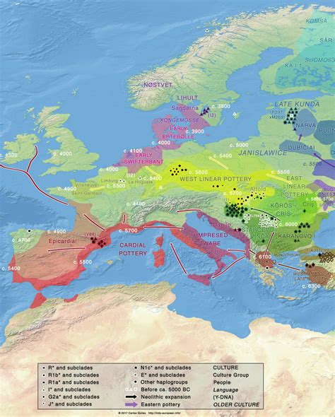 Diachronic Map Of Neolithic Expansion In Europe Ca 6500 5000 Anthony