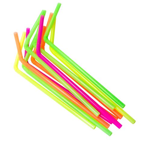 Jacent Disposable Plastic Drinking Straws 125 Count Per Pack Bendable