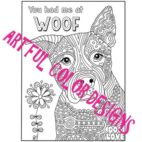 Dog Coloring Page Printable Download For Dog By Artfulcolordesigns Dog