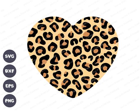 Leopard print SVG Leopard Heart SVG Valentine SVG Leopard | Etsy