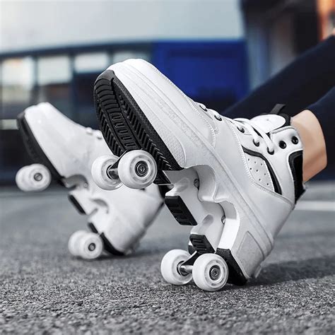 Deformation Roller Skate Shoes Roller Sneakers Shoes Parkour 4 Wheel Shoes Shoes Aliexpress