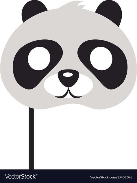 Panda Mask Bear With Black Patches Round Eyes Vector Image