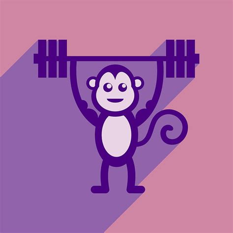 Flat Icon With Long Shadow Monkey Cartoon Vector Eps Ai Uidownload