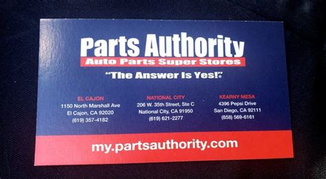 Parts Authority Updated April 2024 206 W 35th St National City