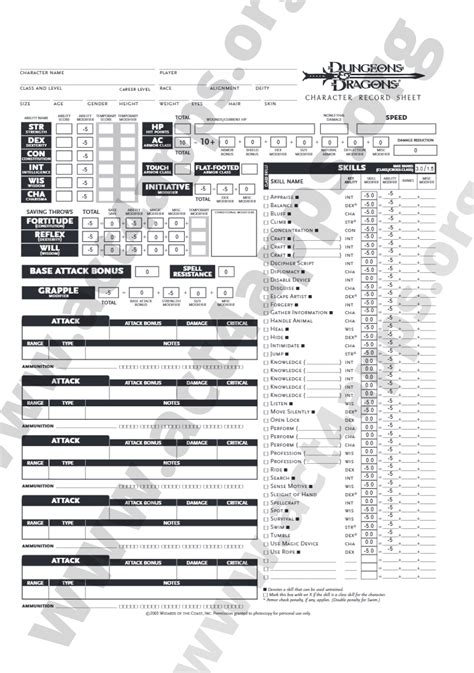 5e Form Fillable Character Sheets Printable Forms Free Online