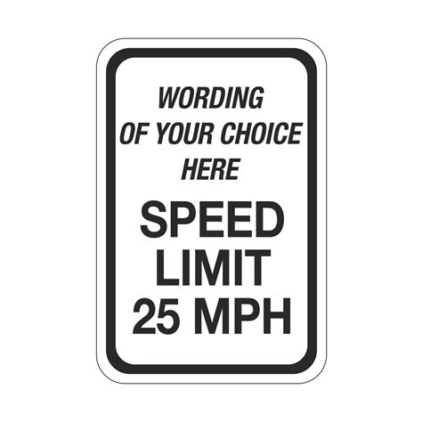 Semi Custom Traffic Sign Speed Limit Mph 12 X 18 Carlton Industries