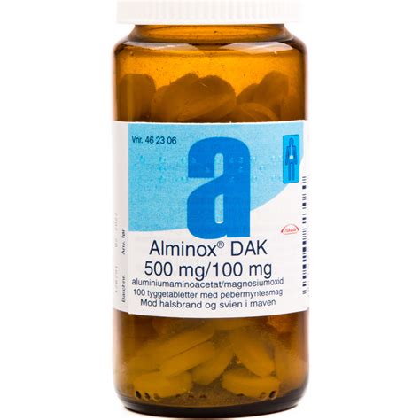 Køb Alminox Dak Tyggetabletter 500 100 Mg 100 Tabletter Mecindo