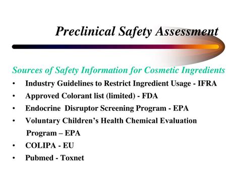 Ppt Preclinical Safety Assessment Of Cosmetics And Toiletries