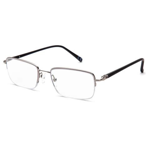 liansan classic rectangular reading glasses men women titanium semi rimless black readers with