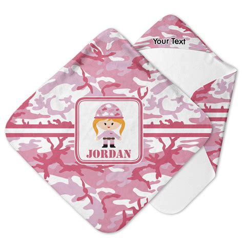 Pink Camo Hooded Baby Towel Personalized Youcustomizeit