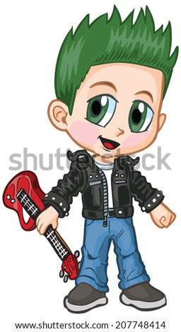 Mencicipi ayam sambal nyinyir di a. Vector cartoon clip art of a Caucasian boy in a punk rocker costume, drawn in an anime or manga ...