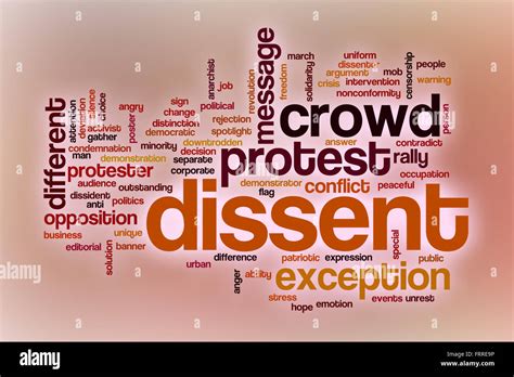 Dissent Word Cloud Concept With Abstract Background Stock Photo Alamy