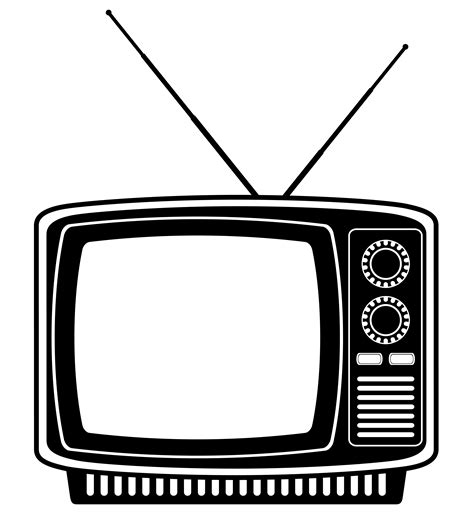 Tv Old Retro Vintage Icon Stock Vector Illustration Black Outline