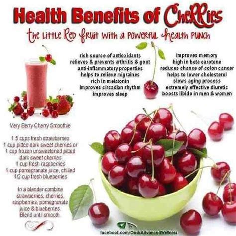 Health Benefits Of Cherries Cherries Pinterest