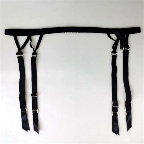 Black Women S Velvet Simplicity Metal Clips Sexy Garter Belt For