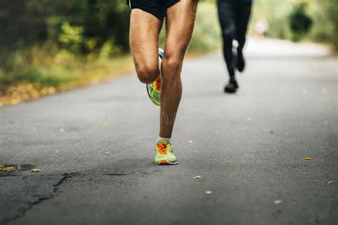 Leader Of Marathon Young Athlete Runner Stock Photo Image Of Leading