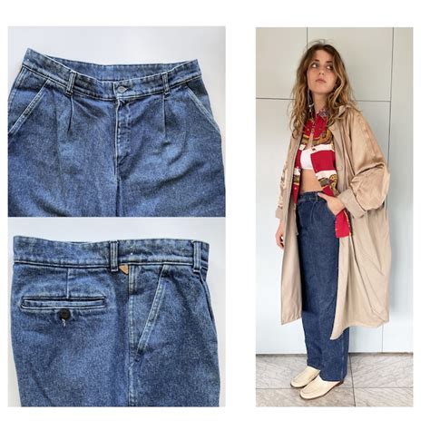 Pleated Jeans Etsy