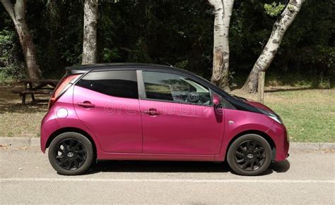 Side View Of Bright Purple Toyota Aygo W Editorial Stock Image Image