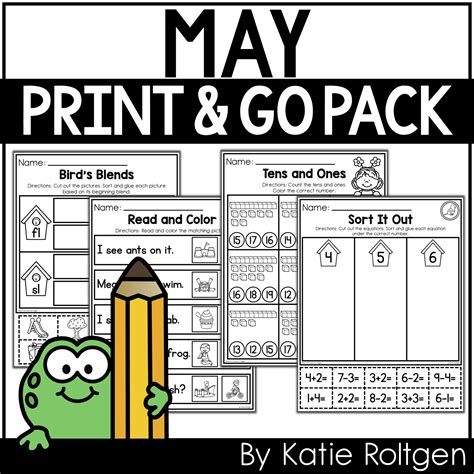 May No Prep Printables For Kindergarten Katie Roltgen Teaching