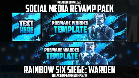 Rainbow Six Siege Warden Social Media Revamp Pack Acez Graphics