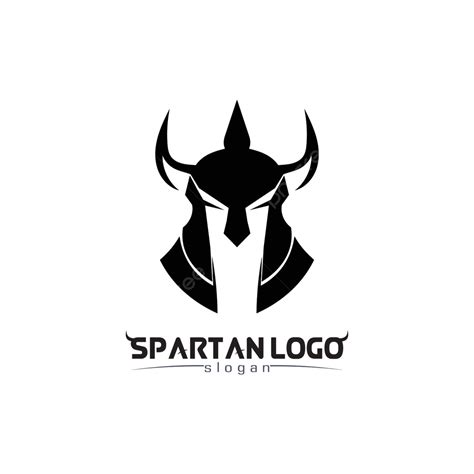 Black Spartan Logo With Gladiator Vector Design Helmet And Head Vector
