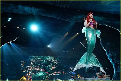 watch auli i cravalho sing part of your world and fly around the little mermaid live set