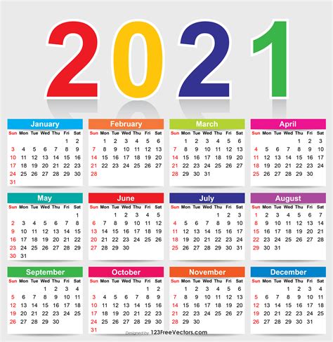 Colorful 2022 Calendar 2774859 Vector Art At Vecteezy Gambaran