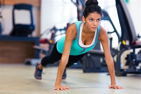 Woman Doing Push Ups In Gym Royalty Free Stock Image Storyblocks