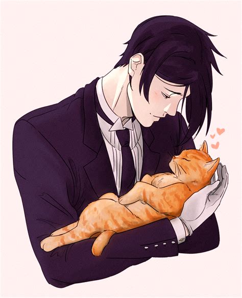 Sebastian And Cat Black Butler Funny Black Butler Manga Black Butler